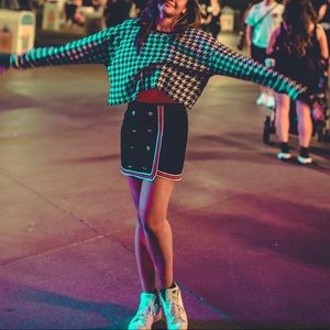 Wrap Design Mini Skirt with Back Zipper